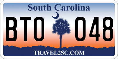 SC license plate BTO048