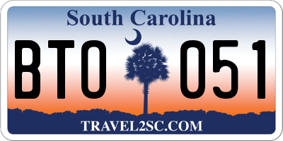 SC license plate BTO051