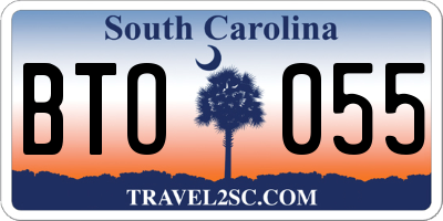 SC license plate BTO055