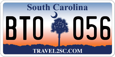 SC license plate BTO056