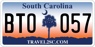 SC license plate BTO057
