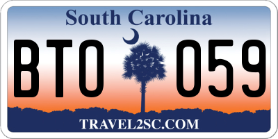 SC license plate BTO059