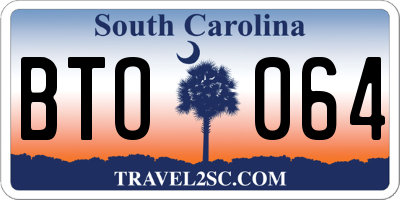 SC license plate BTO064