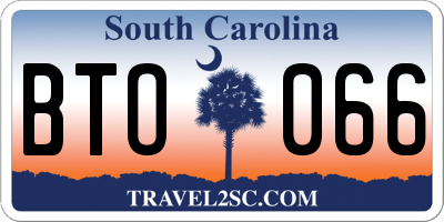 SC license plate BTO066