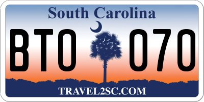 SC license plate BTO070