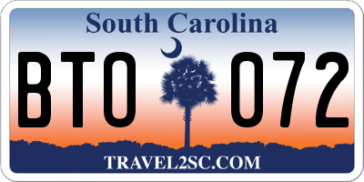 SC license plate BTO072