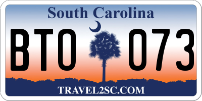 SC license plate BTO073