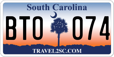 SC license plate BTO074