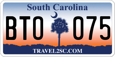 SC license plate BTO075