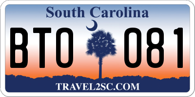 SC license plate BTO081