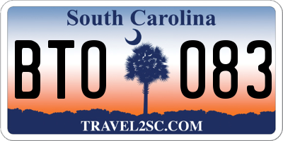 SC license plate BTO083