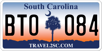 SC license plate BTO084