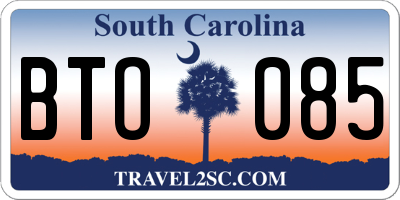SC license plate BTO085