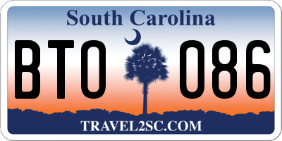 SC license plate BTO086
