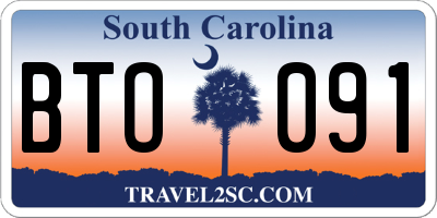 SC license plate BTO091