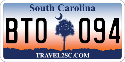 SC license plate BTO094