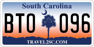 SC license plate BTO096