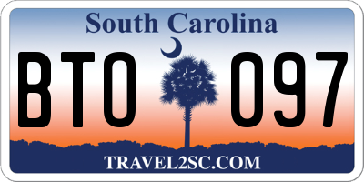 SC license plate BTO097