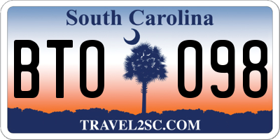 SC license plate BTO098