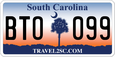 SC license plate BTO099