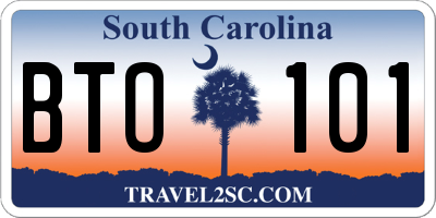 SC license plate BTO101