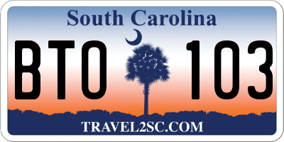 SC license plate BTO103