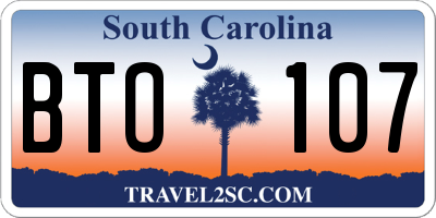 SC license plate BTO107