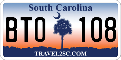 SC license plate BTO108
