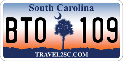 SC license plate BTO109