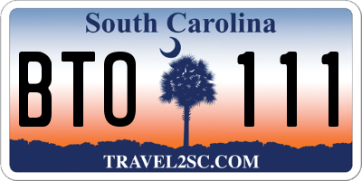 SC license plate BTO111