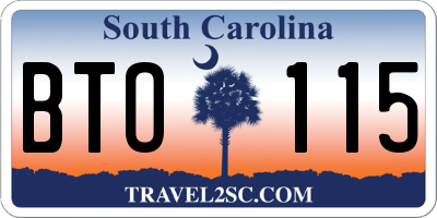 SC license plate BTO115