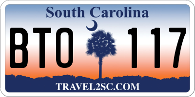SC license plate BTO117