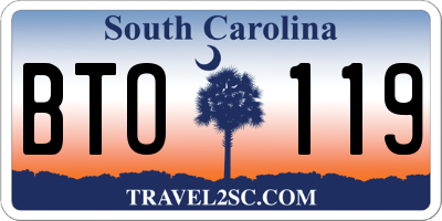 SC license plate BTO119