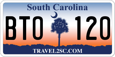 SC license plate BTO120