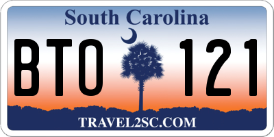 SC license plate BTO121