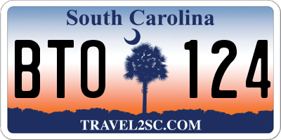 SC license plate BTO124