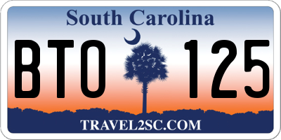 SC license plate BTO125