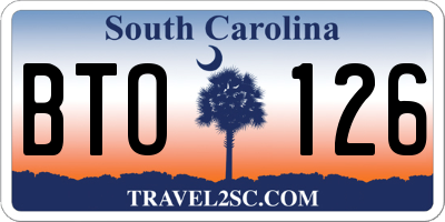 SC license plate BTO126