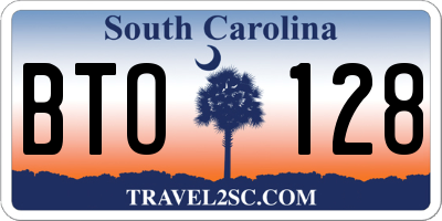SC license plate BTO128