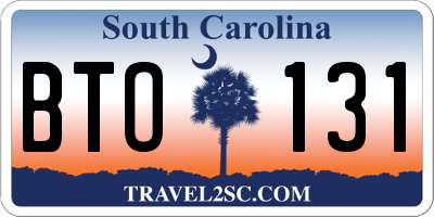 SC license plate BTO131
