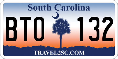 SC license plate BTO132