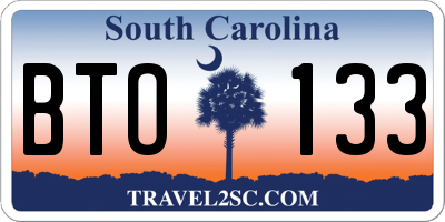SC license plate BTO133
