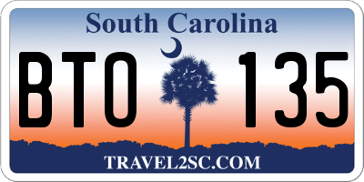 SC license plate BTO135