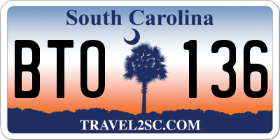 SC license plate BTO136