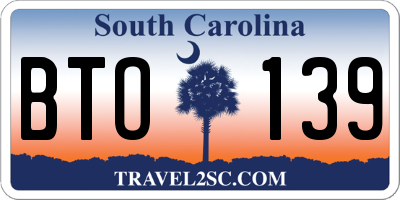 SC license plate BTO139