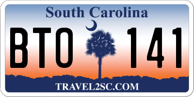 SC license plate BTO141