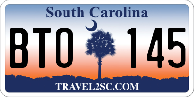 SC license plate BTO145