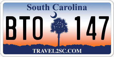 SC license plate BTO147