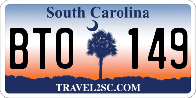 SC license plate BTO149