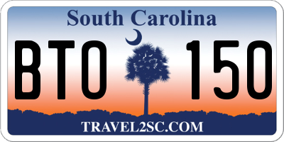 SC license plate BTO150